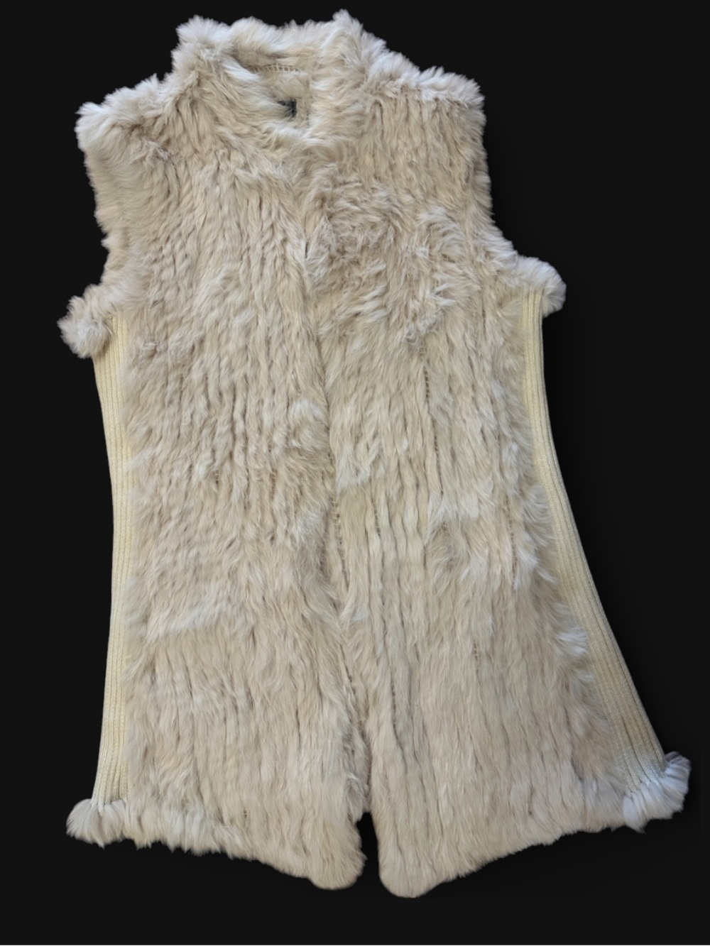 🤍✨ Love Token Genuine Rabbit Fur Vest – Large NWOT